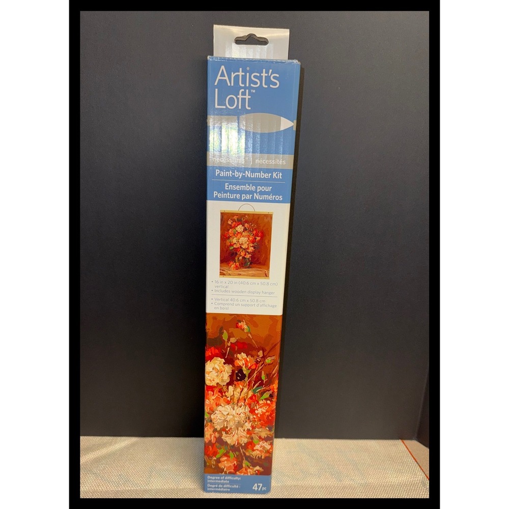 Artist's Loft Paint-by-Number Kit Adults‎ 16x20 Floral Multicolor Wooden Hanger